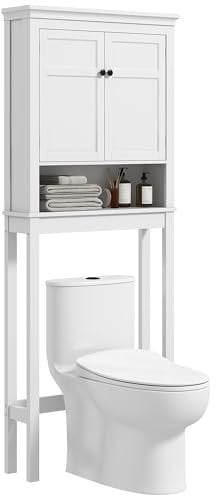 HOMCOM Over Toilet Storage Unit, 3-Tier Washing Machine Cabinet, Freestanding Space Saver Dryer Cabinet with Adjustable Shelf for Bathroom Laundry