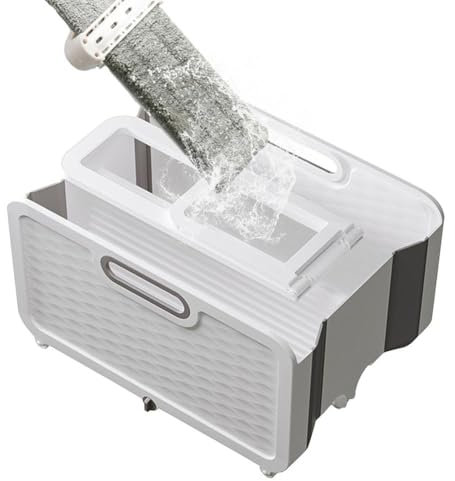 Malloy Faltbarer Flacher Wischmopp-Reinigungseimer, Praktischer Reinigungseimer mit Rädern, Tragbarer Fass-Wischmopp-Eimer, Waschwanne für Schlafzimmer B