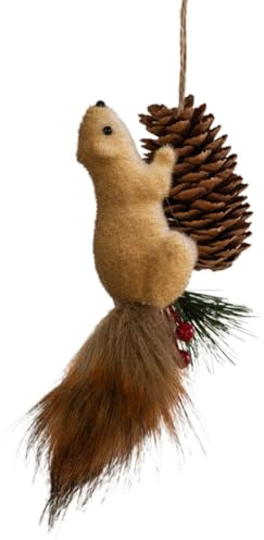 Künstliche Eichhörnchen-Weihnachtsschmuck, Weihnachten Eichhörnchen Hängende Ornament, Weihnachtsbaum- Eichhörnchen-Figur Anhänger, Realistische Eichhörnchen Weihnachtsdeko(A)