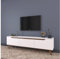 Meyvaser.com Ecommerce Company Mueble para TV Color Blanco y Nogal - Dimensiones 180x35x48,3 cm - Diseño Moderno para Salón y Estancia