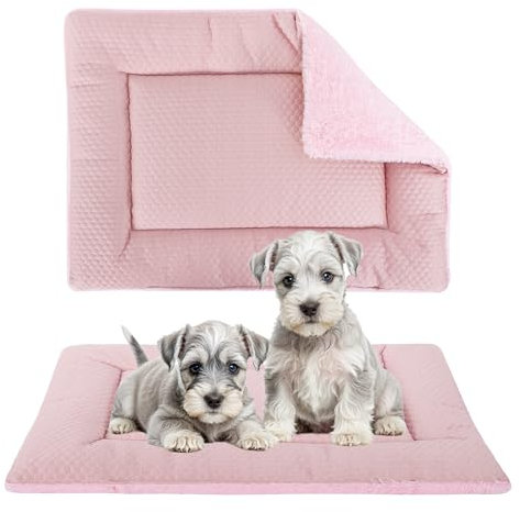 BVAGSS Hundebett Kleine Hunde Reversible, kühl und warm Matten Hundekissen, Waschbar Hundematte für klein mittel große Hunde XH080 (45x33cm,Rosa)