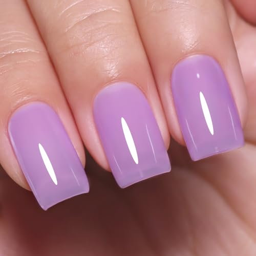 Imtiti Smalto Semipermanente Unghie Trasparente, Viola Chiaro Trasparente Smalti Semipermanenti Per Unghie UV Led Soak Off Primavera Estate Smalto Gel Unghie UV Gel Nail Polish 10ml
