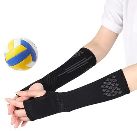 1 Paio,Manicotti Per Braccio Da Pallavolo,Manicotti Sportivi Per Braccia Protezione Avambraccio,Manicotti Pallavolo Per Uomo e Donna,Polsino Con Imbottitura Protettiva e Foro Per Pollice