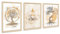 3 Pcs Lebensbaum Yin Yang Leinwand Bilder Mit Rahmen Malerei Poster Zen Buddhismus Beige Lotusblume Baum Bild Wandbilder Wohnzimmer Schlafzimmer Badezimmer Wanddeko 30x40cm x3pcs (Kein Plexiglas)