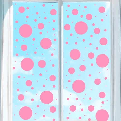 QUARKZMAN 9 Blätter Punkte Wandaufkleber PVC Abzieh- Und Haftkreise Rosa | Fensteraufkleber Grafikaufkleber Sticker, Für Schlafzimmer Kinderzimmer Spielzimmer Klassenzimmer Dekoration