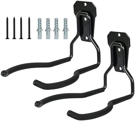 yybng Porte-Outil de Jardin pour Outils Électriques - Support D'Outils Noir Antirouille - à Fixation Murale - Gain de Place Polyvalent Rangement Atelier Garage Maison avec Crochets