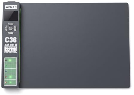 Bewinner LCD-Separator-Heizplatte 300 W, 30–135 °C, Digitale Temperaturregelung, Heizmatte für die Reparatur von Telefon-Tablet-Bildschirmen, 9,57 X 14,41 Zoll Silikon-Heizkissen mit Display,