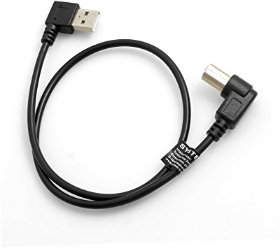 System-S USB A Male 90° Degree Left Angled to USB Type B Male 90° Right Angled Cable 50 cm 10090054901843