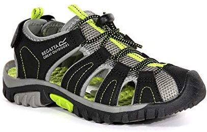 Regatta Kids' Westshore Lightweight Walking Sandals, Black Lime, 5