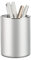VAYDEER Metal Pen Holder Aluminum Pen Pot, Round Pencil Holder Pot Desktop Makeup Brush Holder Pot for Desk, Office/School Pen Storage Organizer - Silver