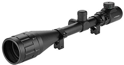Aufun Zielfernrohr Luftgewehr 11mm Gewehrzielfernrohre mit Montage Schiene Montagen Rot Und Grün Punkt Visier Rifle Scope für Taktische Armbrust Jagd und Sport, 6-24x50AOEG-11mm