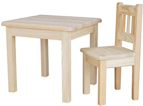 k koma Spielecke Kinder Sitzgruppe Kindertisch Kinderstuhl Massiv Kiefer Holz Neu (Kiefer LACKIERT)