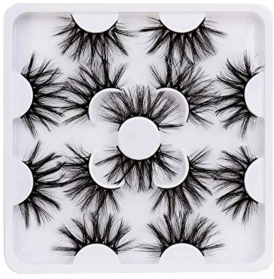 Faux Cils 3D/8D Naturel Réutilisables Moelleux Bande D'Oeil Cils Professionnels, 7 Paires Multipack Eyelashes Mode Longue Extension de Cils Pour Femmes Maquillage Poids Léger