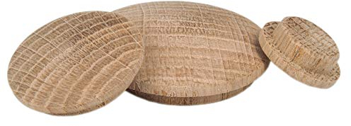 woplus Holzabdeckkappen Holz Abdeckkappen Eiche unbehandelt Bohrloch 35mm [10 Stück] (Bohrloch 35MM [17.E35])