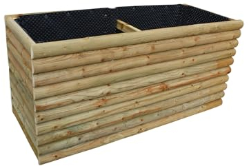 Gartenwelt Riegelsberger Hochbeet XXL aus Kiefernholz imprägniert Höhe 90 cm Kräuterbeet inkl. Noppenfolie Gemüsebeet 195x100 cm