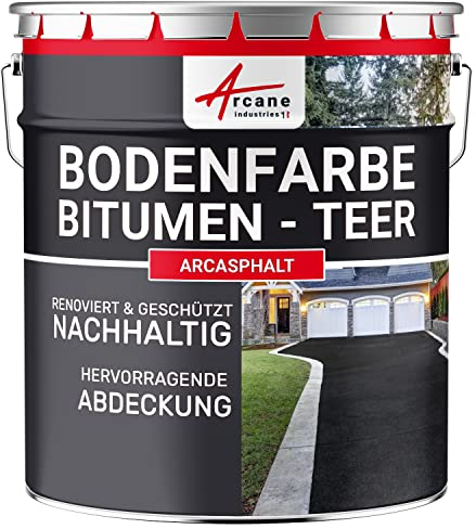 Peinture bitume goudron asphalte macadam résine sol extérieur béton enrobé rénov décoration ARCASPHALT - 15 kg (jusqu'à 30 m² en 2 couches) Gris - ARCANE INDUSTRIES