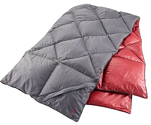 Y by Nordisk Kiby - komprimierbare Daunendecke (200 x 140 cm), Farbe: cranberry