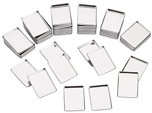 PandaHall 50pcs Casseroles vides en métal, Casseroles à Palette rectangulaire 28.5x21mm Organisateur de Rouge à lèvres Fard à paupières pour la Palette cosmétique de Maquillage