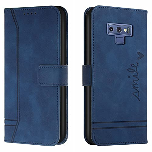 Lihondar Compatible with Samsung Galaxy Note 9 Case, Samsung Note 9 Case Wallet, PU Leather Folio Flip Cover with Card Holder Magnetic Closure Kickstand Phone Case Cover for Samsung Note 9(Blue)
