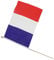 Fahne Flagge 30 x 45 cm mit Holzstab Länge 60 cm Handflagge Stockfahne (Frankreich)