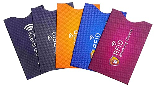 Blocage Porte Cartes de Crédit[Lot de 5], RFID & NFC Protecteur de Carte Ensemble, Matériau PVC, Protection de Carte sans Contact, Anti Data & Vol D'identité Portefeuille de Poche Sécurisé
