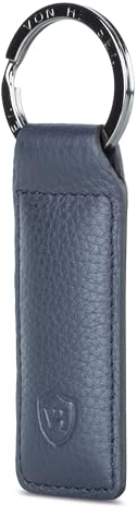 VON HEESEN® Schlüsselanhänger Leder mit Geschenkbox I Schlüssel Organizer Schlüsselband Schlüsselbund Schlüsselhalter I Geschenk für Damen & Herren (Dunkelblau)
