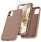 DOMAVER Coque iPhone 11,Silicone avec 2 Verre Trempé,Case Liquide Housse iPhone 11 Antichoc Doublure en Microfibre Douce Etui Fin, Brune Caramel