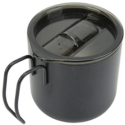 Bewinner 12oz Coffee Mug with Lids and Handle,350ml Stainless Steel Vacuum Insulation Mug Double Layer Coffee Cup for Travel, Coffee Cups Outdoor, Gifts for Men Dad (Black)