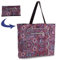Rayson Faltbare Strandtasche Damen mit Reißverschluss Groß 46x10x43 cm Sommertaschen Badetasche xxl Familie Handtasche Shopper(Viola di Boemia,S)