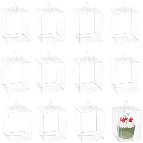 NBEADS 20 Stück Hängende Transparente Geschenkboxen, 8x8x10 cm Klare Wiederverwendbar Schachtel Rechteckige Bevorzugungsschachteln Für Weihnachten Hochzeit Party Ornamente