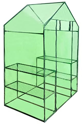 FIRBNUS Serre avec 4 Etagères 120x80x190 cm Vert Serre de Jardin Offert Environnement Confortable Abri Plantes Exterieur Serre de Terrasse Balcon Cour Maison à Légumes Fleurs Herbes
