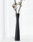 Schwarze Keramik-Blumenvase, 41,5 cm hoch, schlanke Blumenvase, handgefertigte Vase, moderner, minimalistischer Stil, Dekoration für Wohnzimmer, Zuhause, Büro, Tafelaufsatz, Tisch und Hochzeitsfeier