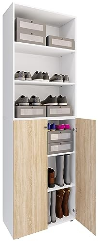 VCM XL Holz Großer Schuhschrank Schuhregal Groß Stiefel Dielenmöbel Lona 6 Fächer