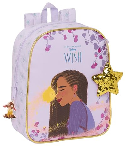 Safta WISH Kinderrucksack, Kinderrucksack, Schulrucksack, anpassbar an Kinderwagen, ideal für Kindergarten, bequem und vielseitig, Qualität und Widerstandsfähigkeit, 22 x 10 x 27 cm, Lila, Lila,