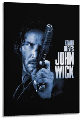 CHNT John Wick Poster, Wandkunst, Leinwandgemälde, Wohnzimmer, Schlafzimmer, Heimdekoration, Büro, Wandposter, Fitnessstudio, Kunstmalerei, 40 x 60 cm