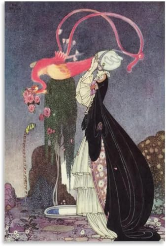 LVTFCO Kay Nielsen-Poster, Retro-Illustration, Wandkunst, Kay Nielsen-Drucke, Kay Nielsen-Leinwandgemälde für Wohnzimmer, Bilddekoration, 50 x 70 cm x 1, ohne Rahmen
