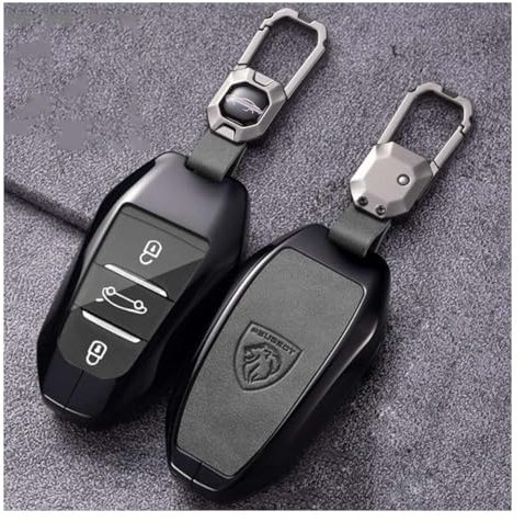 EVIMO Etui a Cle Voiture Coque Clé, pour Peugeot 308 508 5008l 408 3008 4008 Résistant à l'usure Coque de Clé, Pochette Porte Clef Portable, Accessoire clé de Voiture,2-D