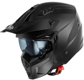 SUBVERTER U9BM Premium-Jethelm U9BM schwarz matt mit abnehmbarem Kinnschutz Visier (XL)