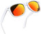 Joopin Trendy Square Red Sunglasses Oversized Sun Glasses Polarised UV400 Shades for Women Men (White Frame Mirrored Orange Red)
