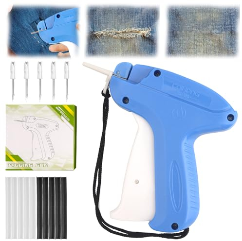 Etikettierpistol Heftpistole Etikettiermaschine,Kleidungsfixiergerät für Kleidung,Marke Tags Label Tagging Gun mit 5 Ersatznadeln+1000 Heftfäden Etikett Pistole für Preisschilder,Label Hut Kleidung