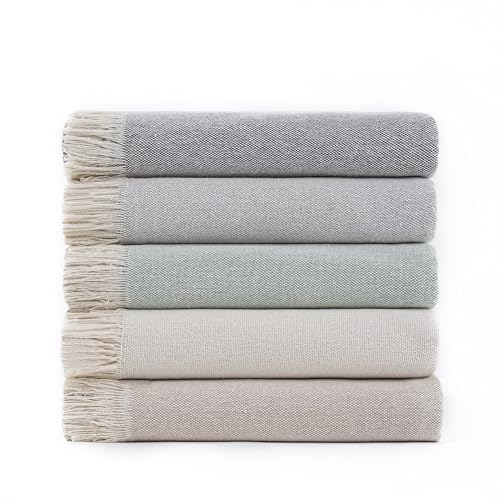 Todocama - Colcha Multiusos Sofa, Manta Foulard, Plaid para Cama, Cubresofa Cubrecama, Jarapas, Fabricado en España, Lisa. (125x180cm, Gris Claro)