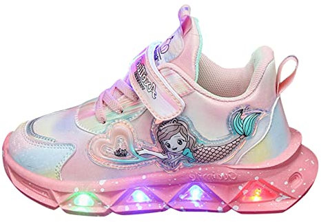 Sportschuhe Leuchtende Schuhe Mädchen Blink Schuhe Turnschuhe Jungen Sportschuhe Laufschuhe Einzelne Schuhe Outdoor Sport Kinderschuhe Freizeitschuhe Kinder Flache Schuhe mit Klettverschluss