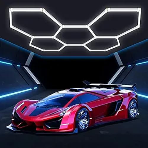 HJDSUDU Lampada da Garage a Nido d'Ape a LED, Luce da Garage Esagonale a Nido d'Ape a LED, Luce Esagonale ad Alta luminosità 6500K, per Garage, Magazzino,5 Hex(25 Packs)