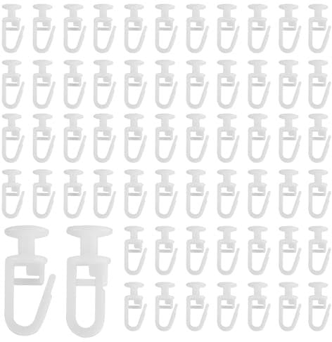 120 Pz Ganci per Tende Scorrevoli per Binario, 11mm Ganci Tende Cursori per Tende, Gancio per Binario per Tende, Ganci per Tenda Binari Glider Hooks per Bagni Cucine Finestre Binario Tende
