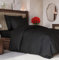 Housse de Couette Noir 3 Pièces 240x260 cm – Housse de Couette et 2 Taies d’Oreiller 65x65 cm – Douce Microfibre Polyester, Anti-Froissement, Lavable en Machine, avec Fermeture Éclair et Liens