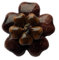 Broche fleur coeur en porcelaine et perles de verre - Bijou fantaisie (Marron)