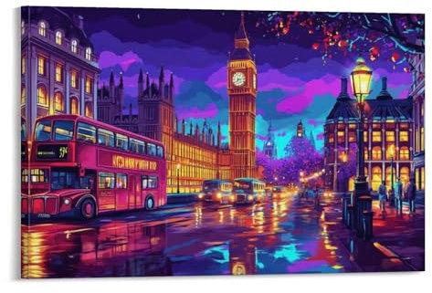 Impression Sur Toile Big Ben l 'horloge l 'horloge Image Sur Toile Tableau Mural Peinture À L'huile Murale Moderne Art Maison DécoSourisions Pour Chambre Peintures À L'huile 20x30inch(50x75cm)