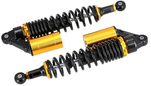 Set: Performance-Federbeine Schwarz/Gold mit ABE, mit externen Ausgleichsbehälter, 360mm - für Simson S50, S51, S70