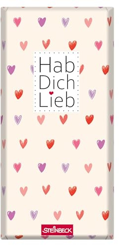 STEINBECK Liebe Geschenk-Schokolade 100g Tafel Hab Dich lieb Freundschaft Freund Freundin Valentinstag