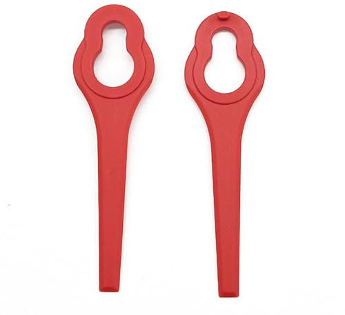 DmDoyy 50 Coltelli per Tagliaerba, Rosso Lame di Ricambio in Plastica, Lame Ricambio Tagliabordi Coltello Tagliaerba, Erba Tagliabordi Lame di Ricambio